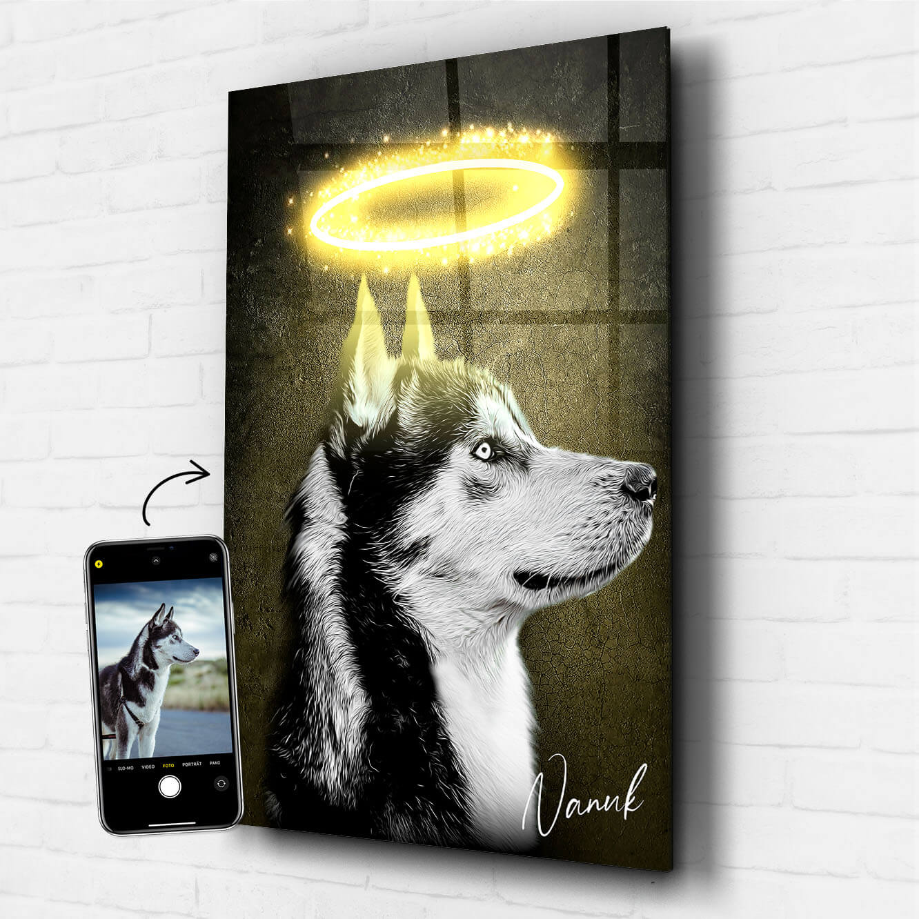 Hundeportrait Acrylglasbild Andenken