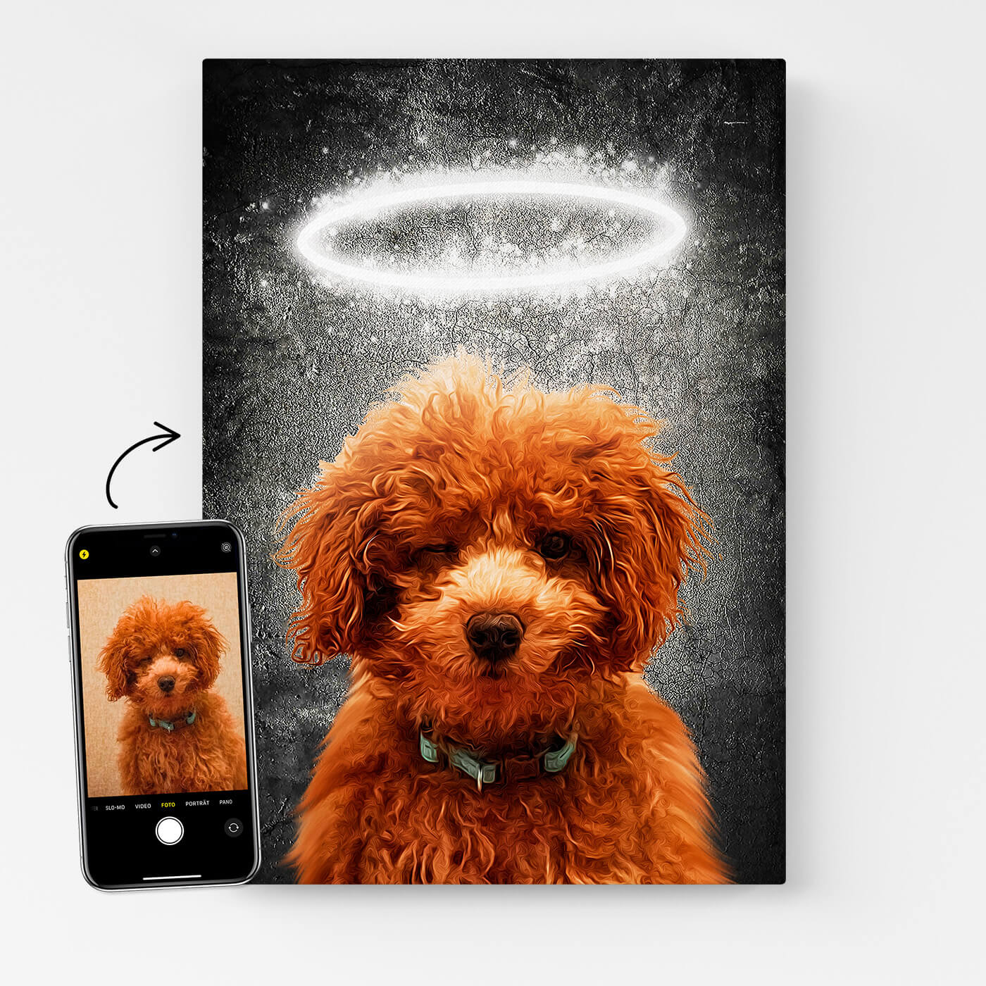Hundeportrait als Leinwand Druck