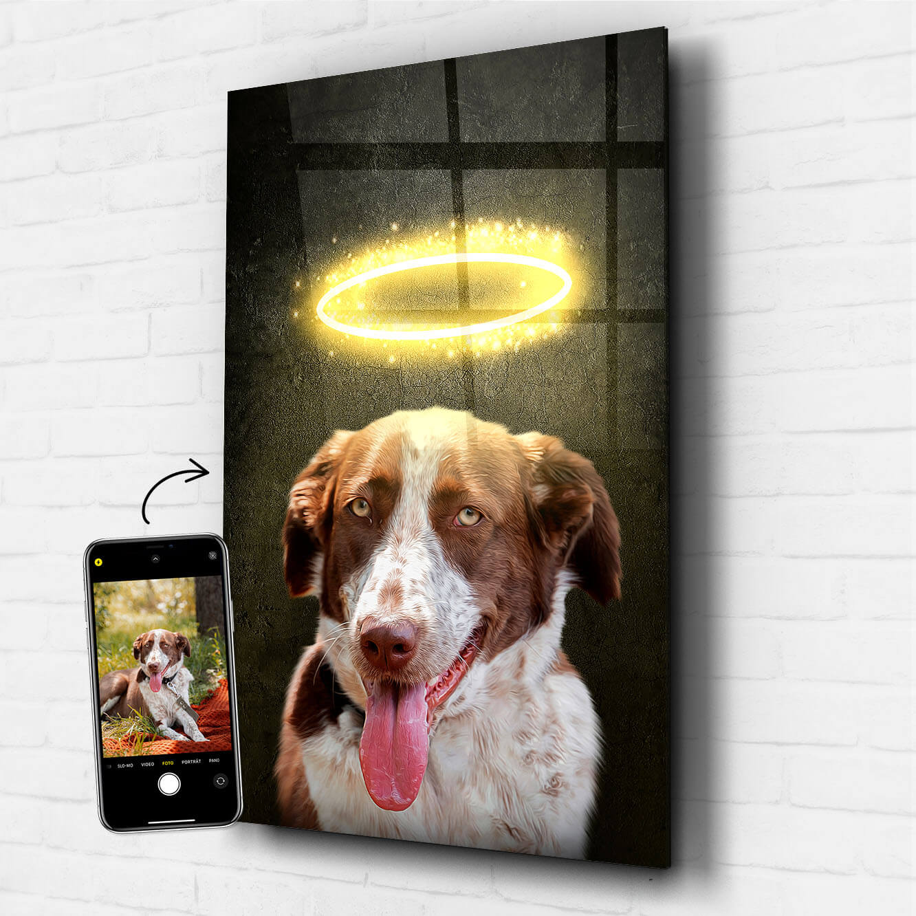 Hundeportrait Andenken Acrylglas