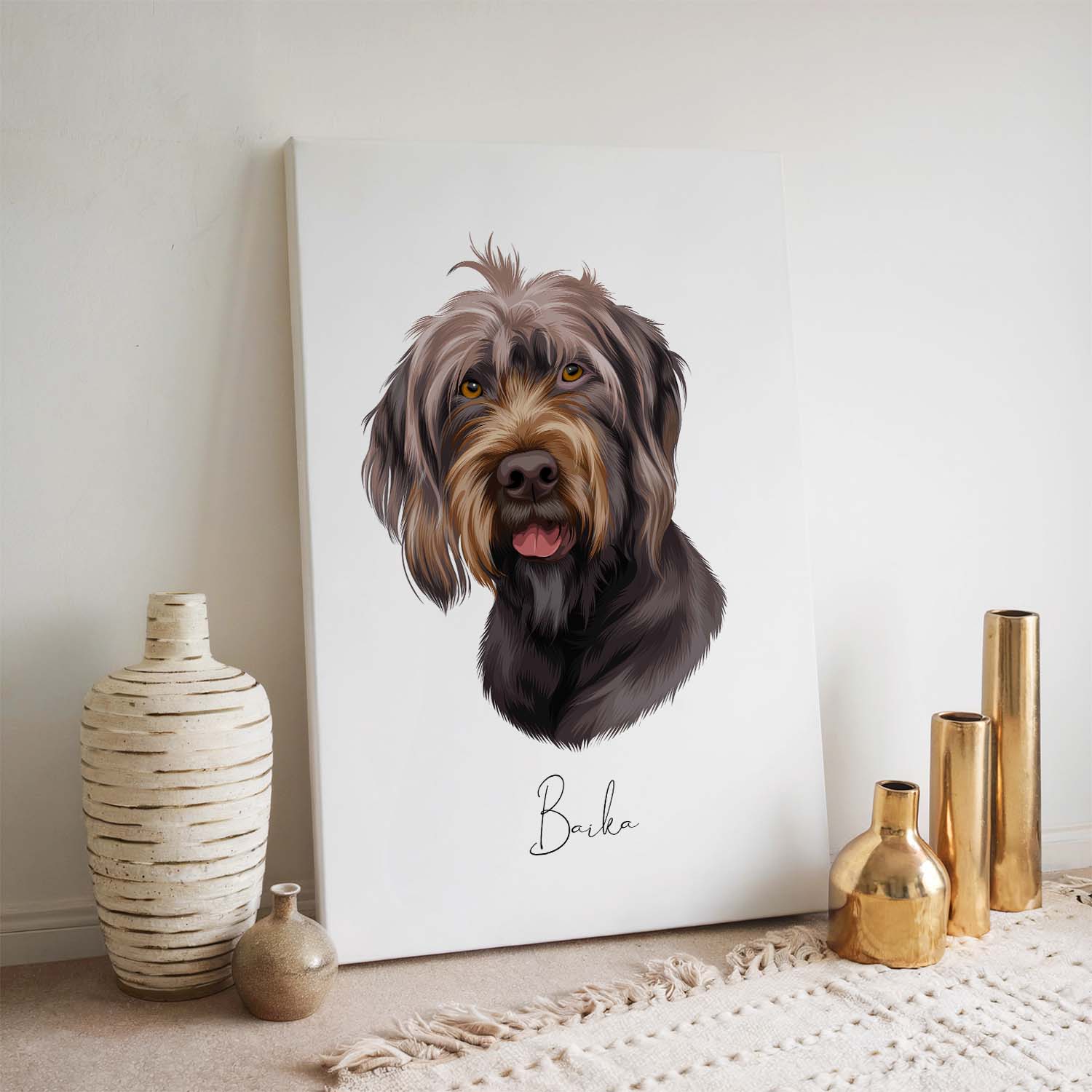 Hundeportrait auf Leinwand nach Vorlage