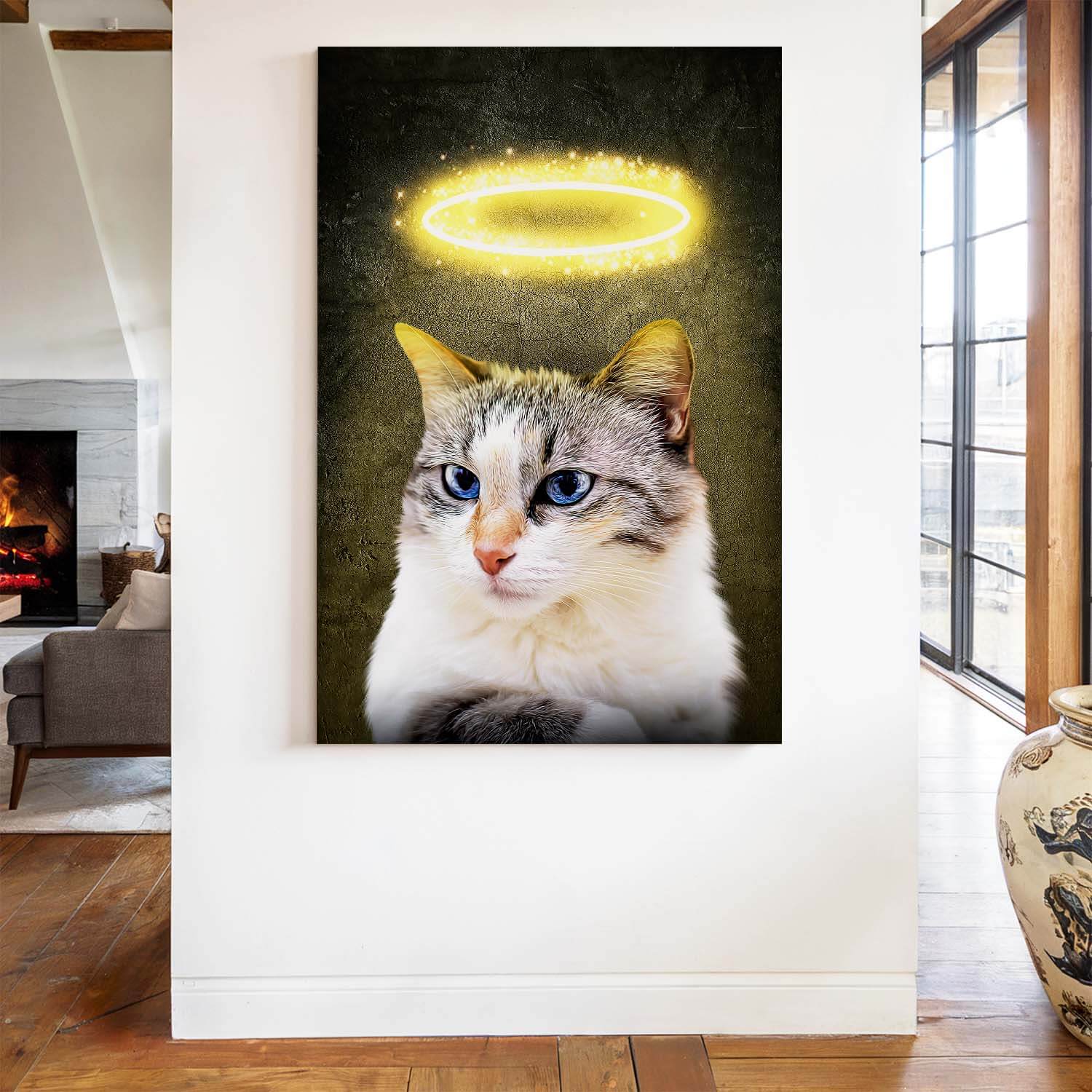 Katzenportrait auf Leinwand