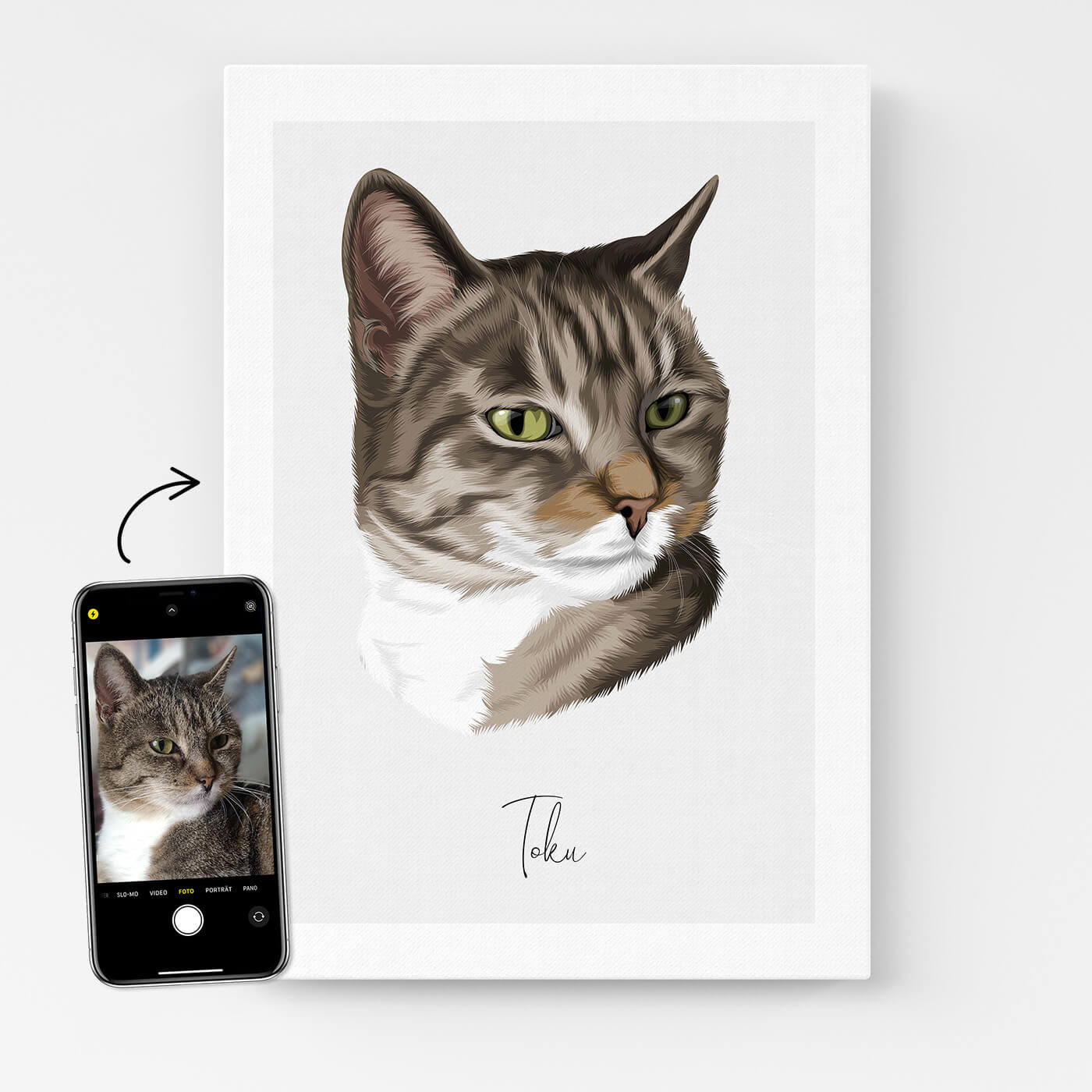Katzenportrait Leinwand Andenken