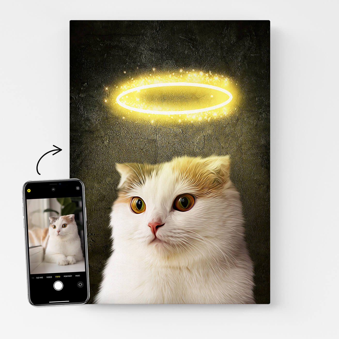 Katzenportrait Leinwand Druck personalisiert