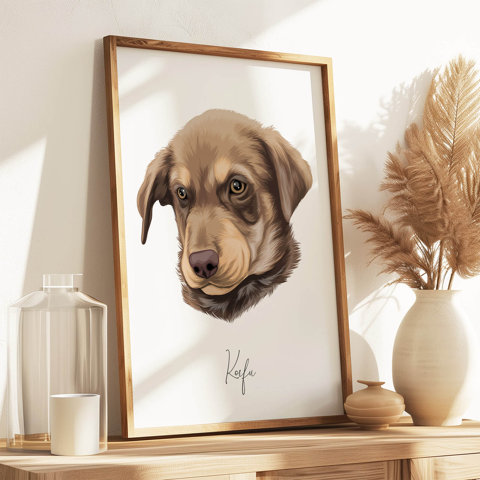 Personalisiertes Gemaltes Hundeportrait