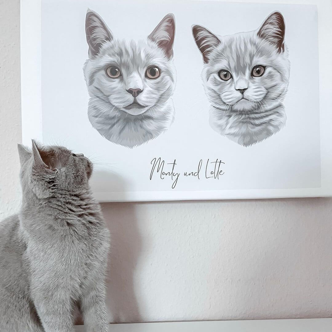 Personalisiertes Katzenportrait