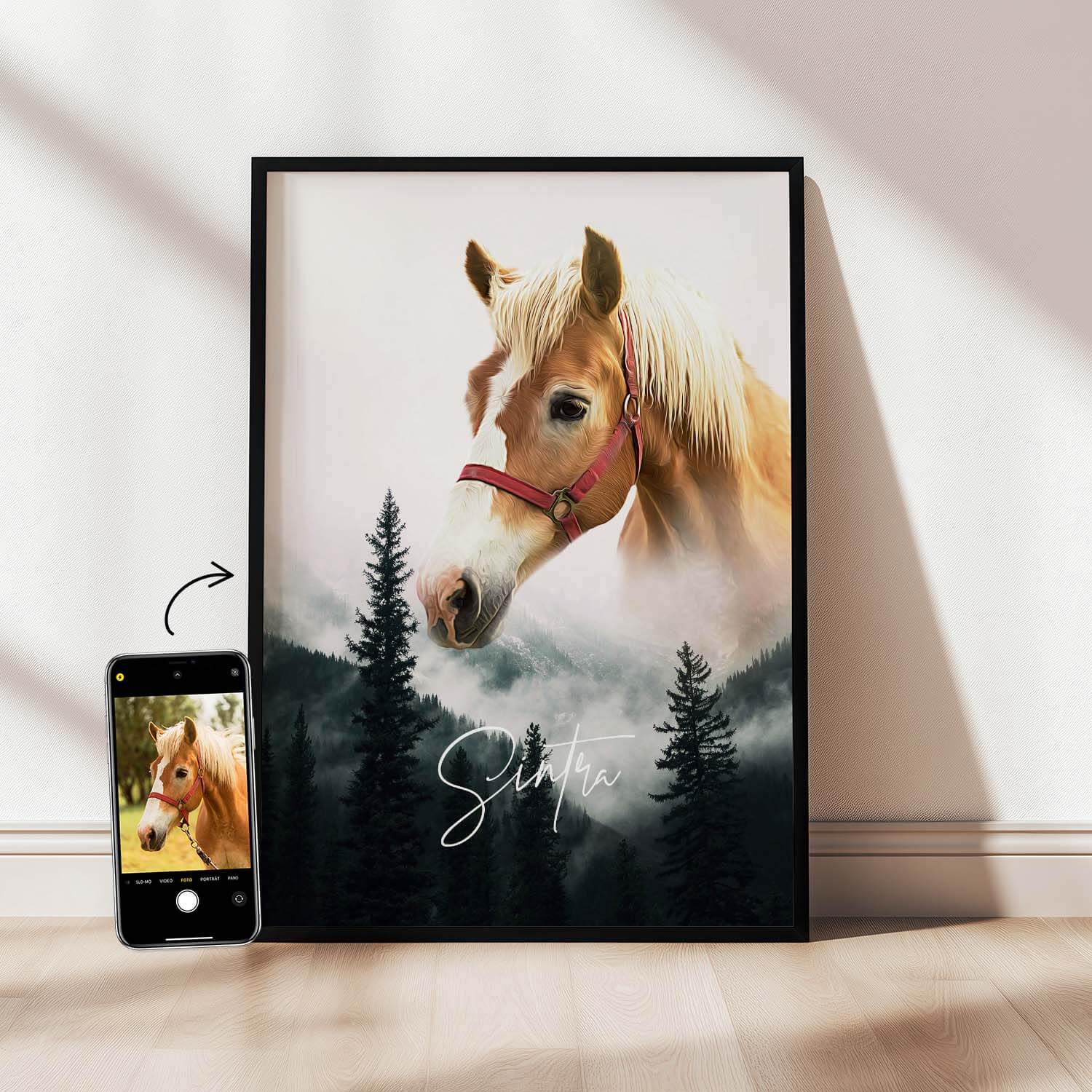 Pferdeportrait Natur Stil Poster