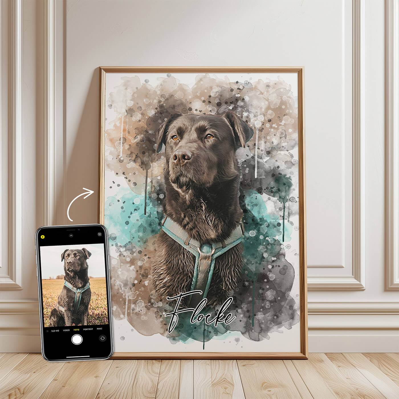 Portrait d'animal dans un style aquarelle